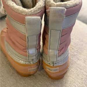 Lands' End Pink and Silver Kids Snow Boots